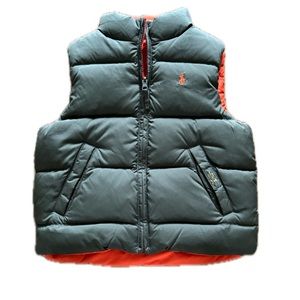 NWT Polo Ralph Lauren Kids Green / Orange REVERSIBLE Down Puffer Vest, Size 4T